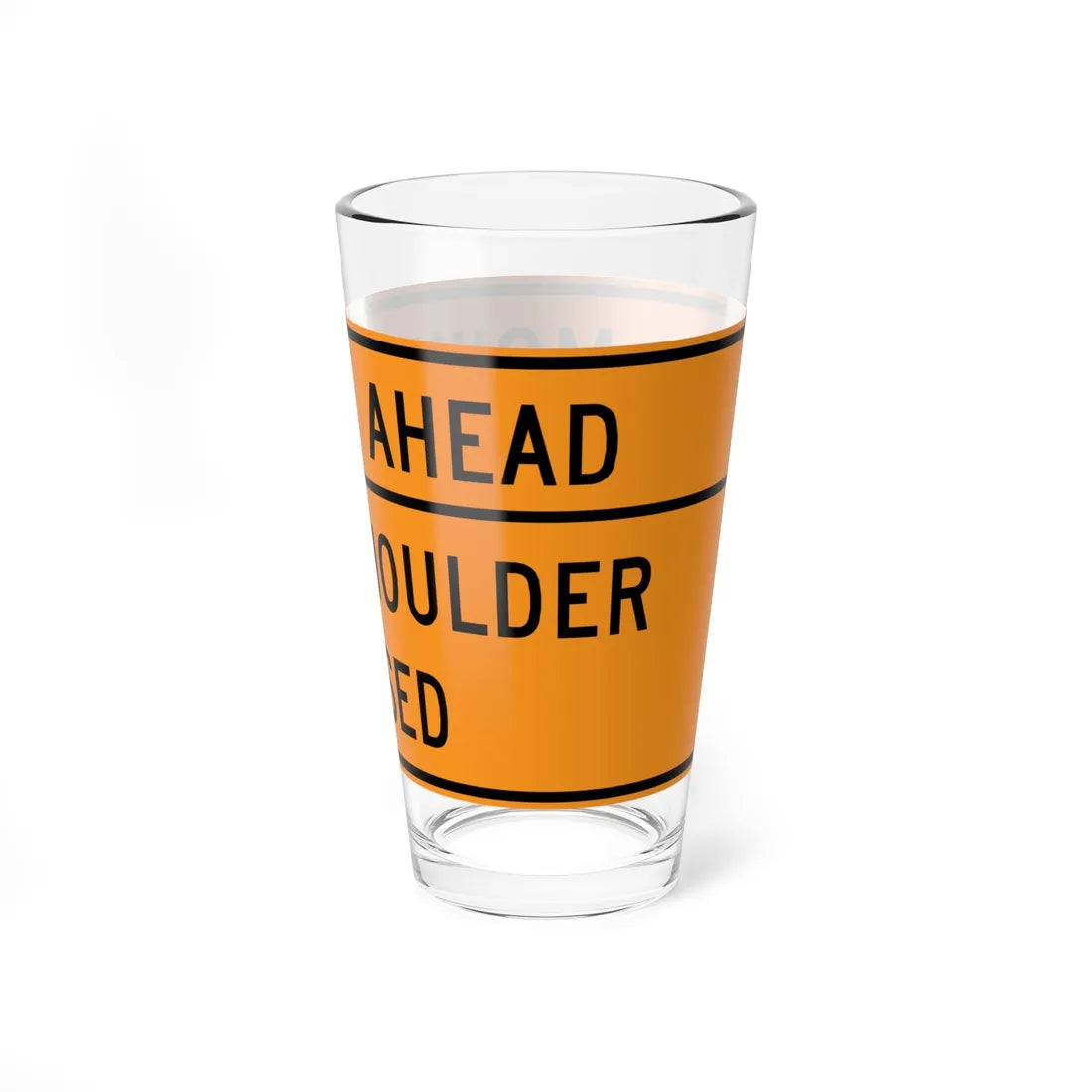 MUTCD-VA TW20-V3-R (Virginia) (Road Sign) Pint Glass 16oz - Go Mug Yourself