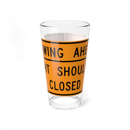 MUTCD-VA TW20-V3-R (Virginia) (Road Sign) Pint Glass 16oz - Go Mug Yourself