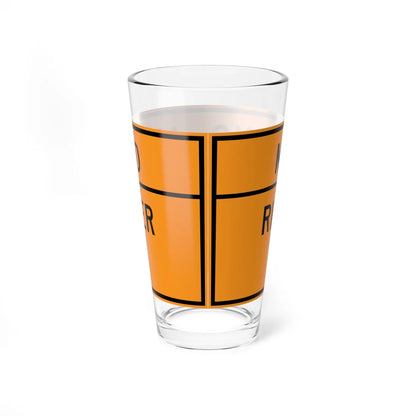 MUTCD-VA TW20-V3-R (Virginia) (Road Sign) Pint Glass 16oz - Go Mug Yourself