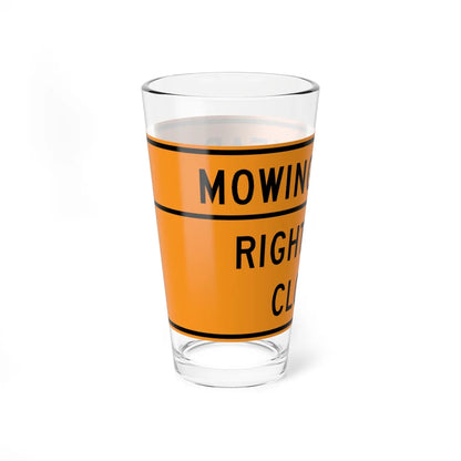 MUTCD-VA TW20-V4-R (Virginia) (Road Sign) Pint Glass 16oz - Go Mug Yourself