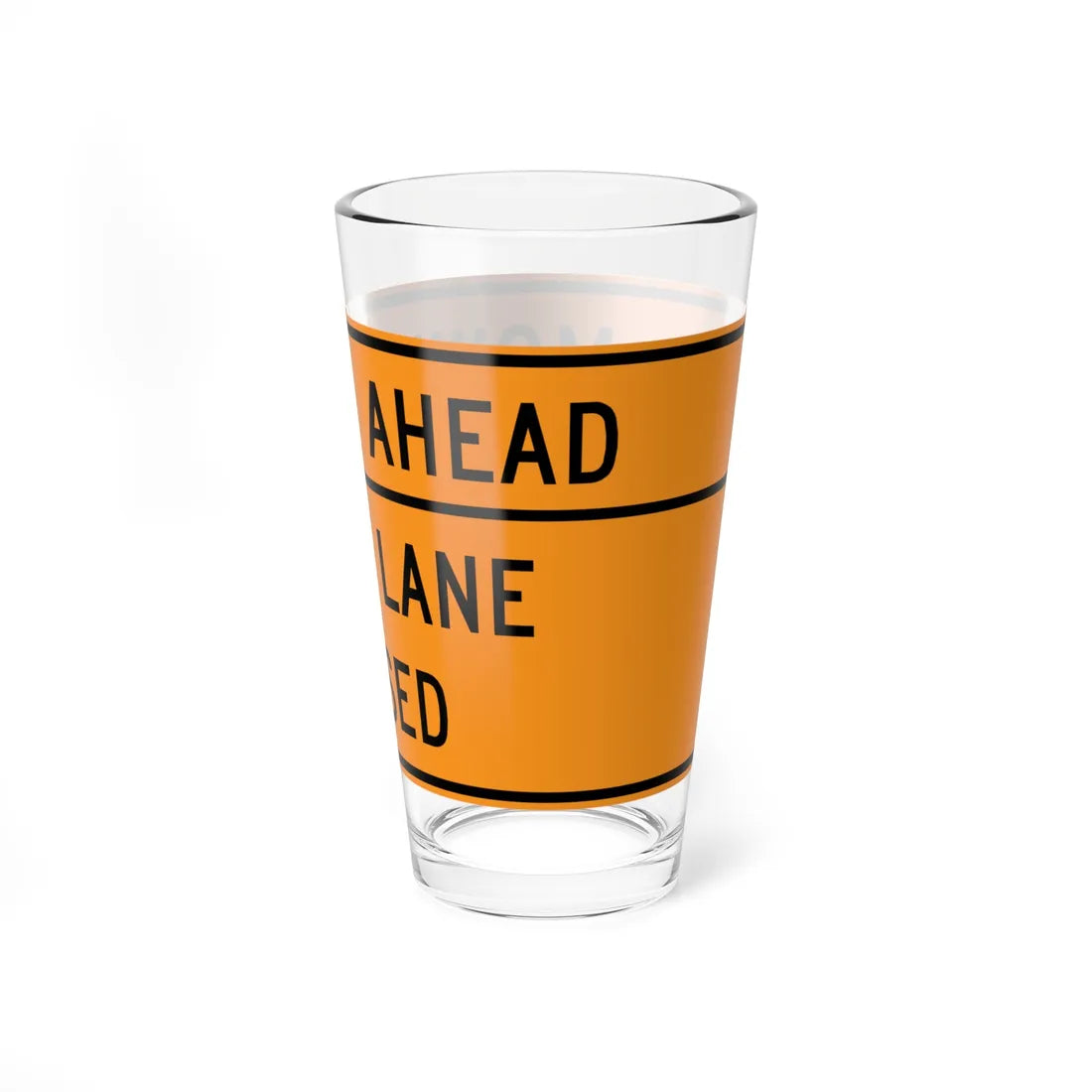 MUTCD-VA TW20-V4-R (Virginia) (Road Sign) Pint Glass 16oz - Go Mug Yourself