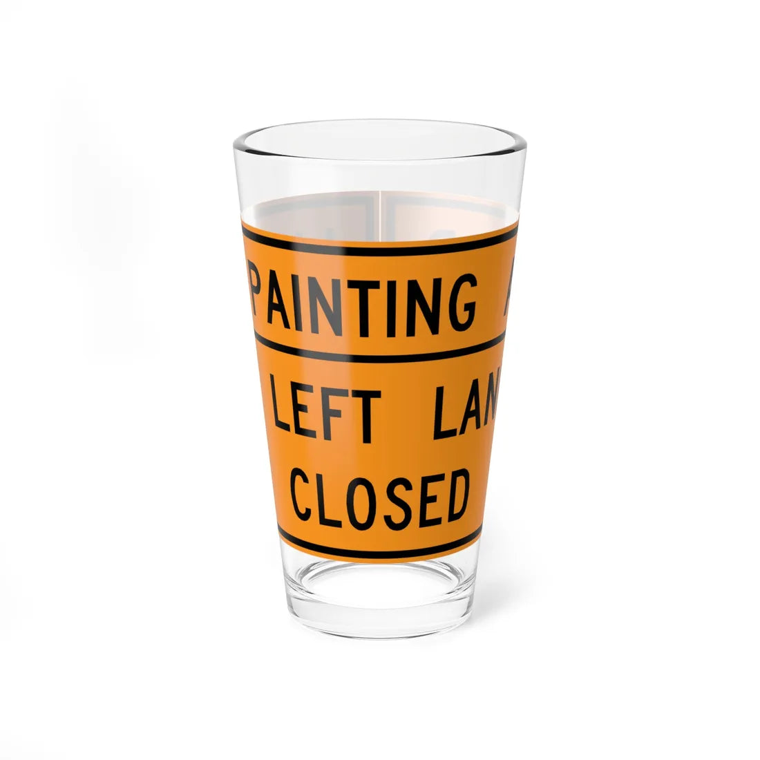MUTCD-VA TW20-V5a-L (Virginia) (Road Sign) Pint Glass 16oz 16oz - Go Mug Yourself