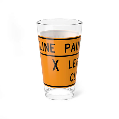 MUTCD-VA TW20-V5a-L (Virginia) (Road Sign) Pint Glass 16oz - Go Mug Yourself