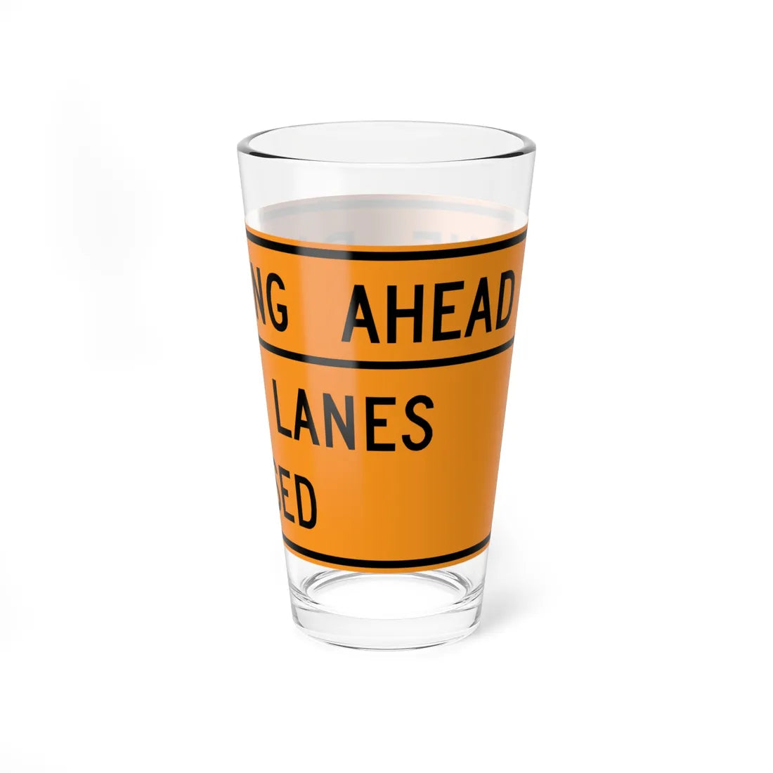 MUTCD-VA TW20-V5a-L (Virginia) (Road Sign) Pint Glass 16oz - Go Mug Yourself