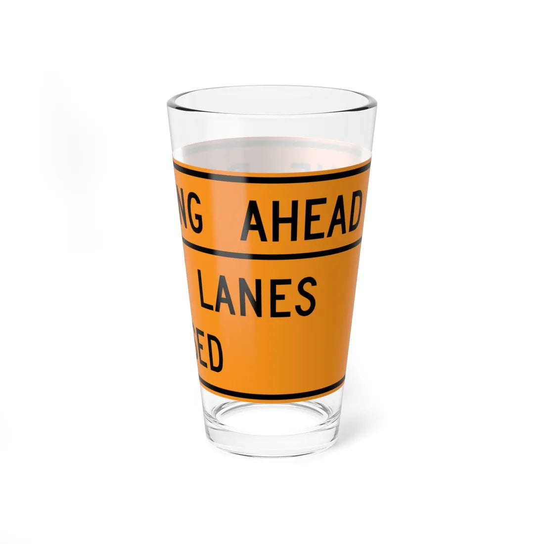 MUTCD-VA TW20-V5a-R (Virginia) (Road Sign) Pint Glass 16oz - Go Mug Yourself