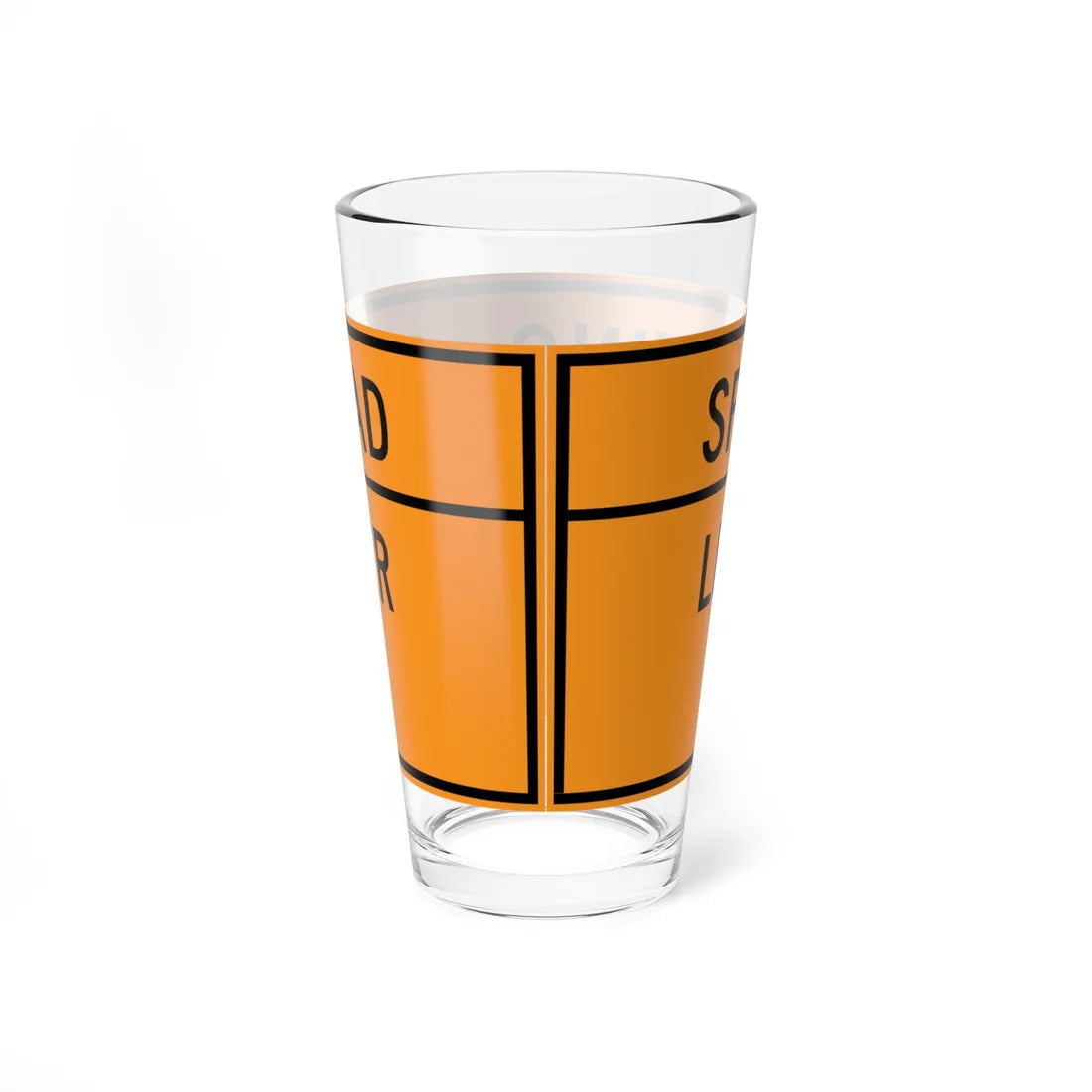 MUTCD-VA TW20-V6-L (Virginia) (Road Sign) Pint Glass 16oz - Go Mug Yourself