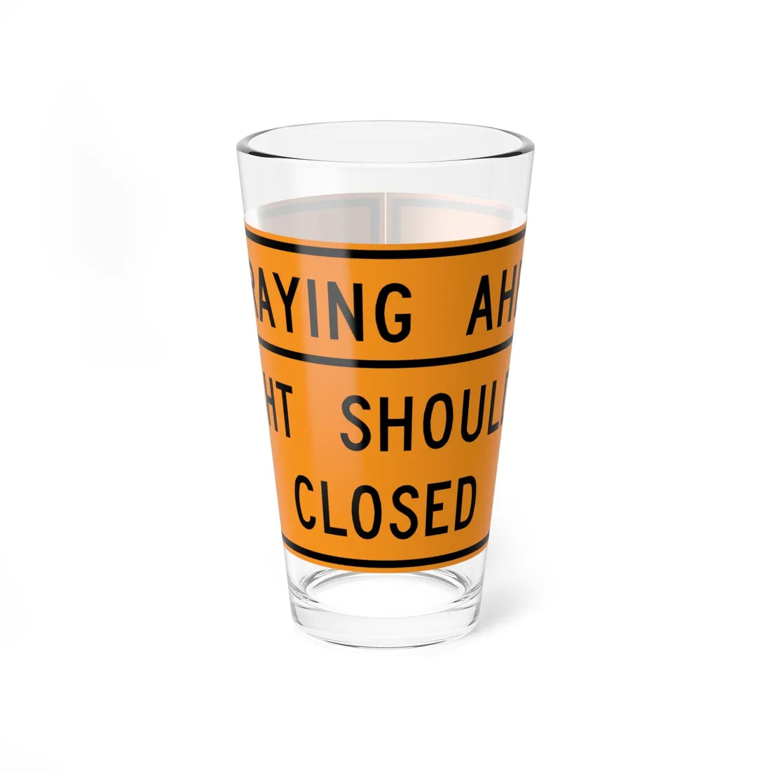 MUTCD-VA TW20-V6-R (Virginia) (Road Sign) Pint Glass 16oz - Go Mug Yourself