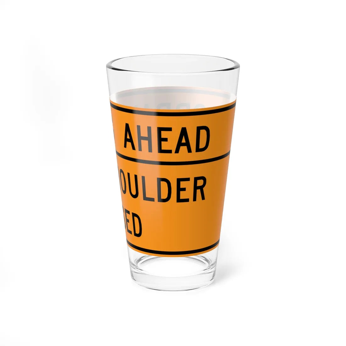 MUTCD-VA TW20-V6-R (Virginia) (Road Sign) Pint Glass 16oz - Go Mug Yourself