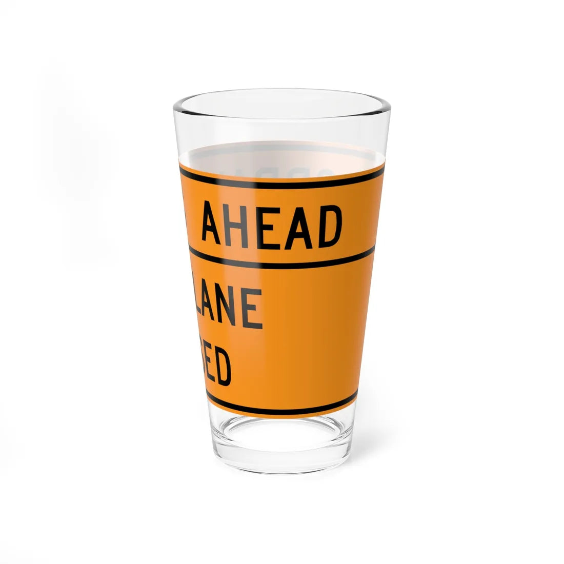 MUTCD-VA TW20-V7-L (Virginia) (Road Sign) Pint Glass 16oz - Go Mug Yourself