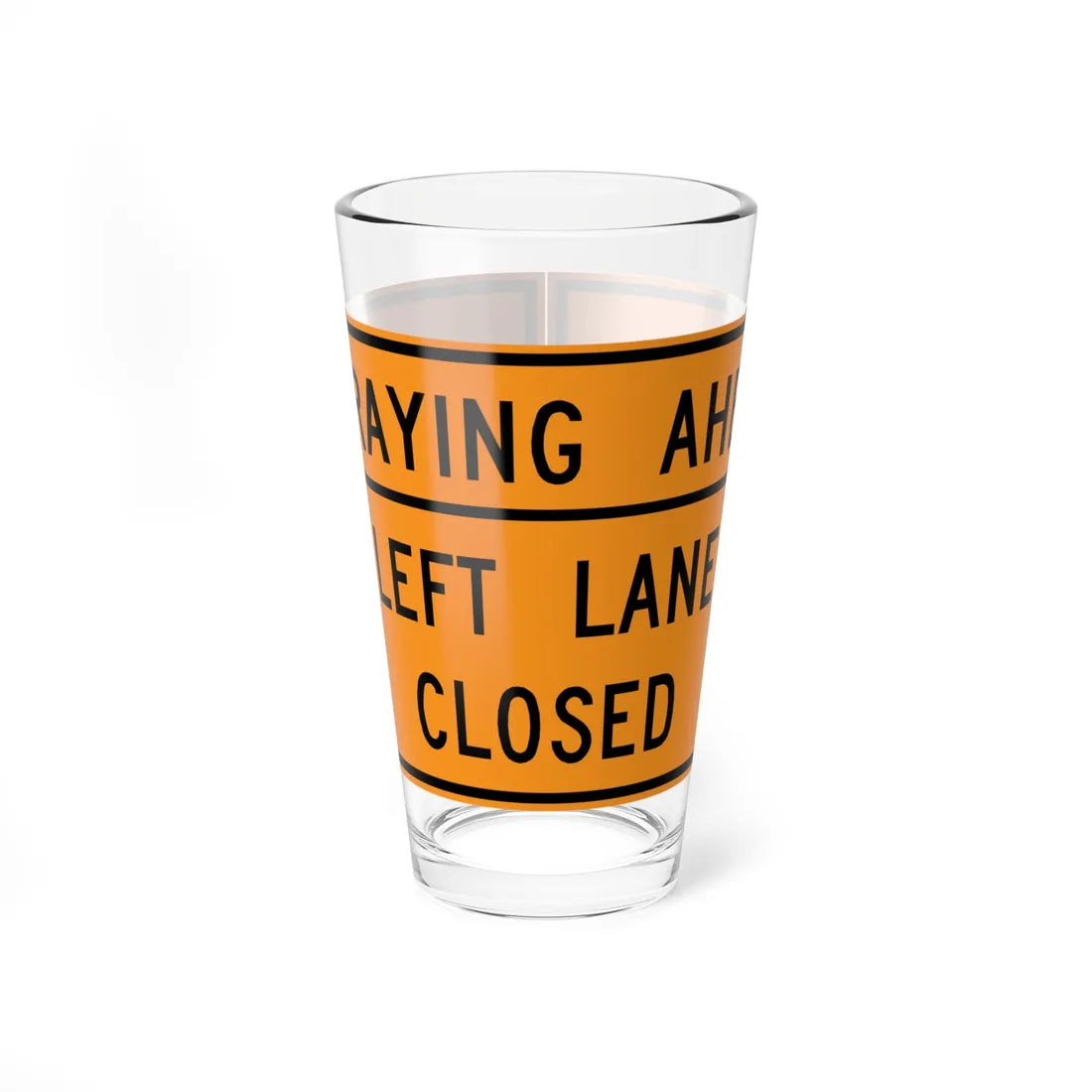 MUTCD-VA TW20-V7-L (Virginia) (Road Sign) Pint Glass 16oz - Go Mug Yourself