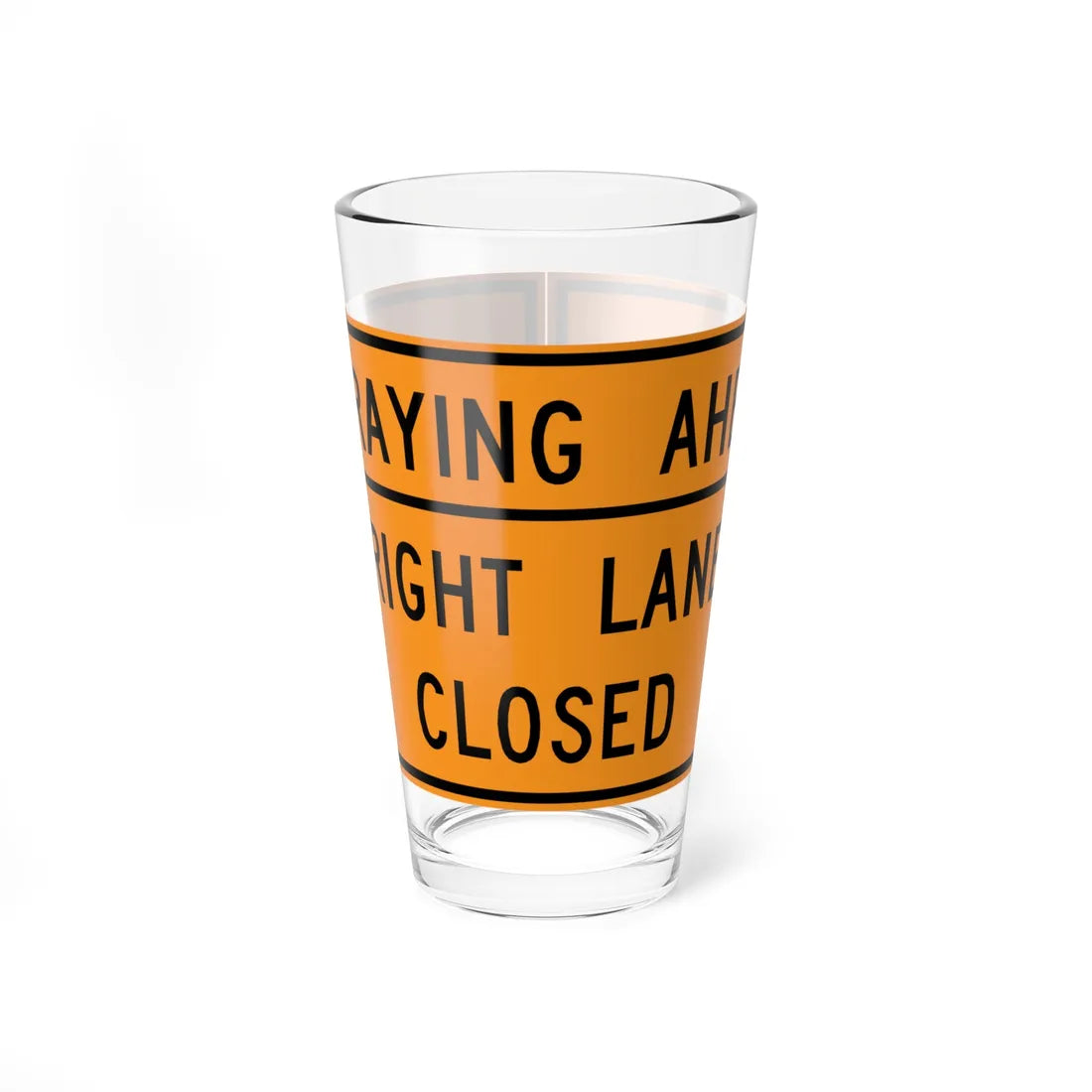 MUTCD-VA TW20-V7-R (Virginia) (Road Sign) Pint Glass 16oz 16oz - Go Mug Yourself