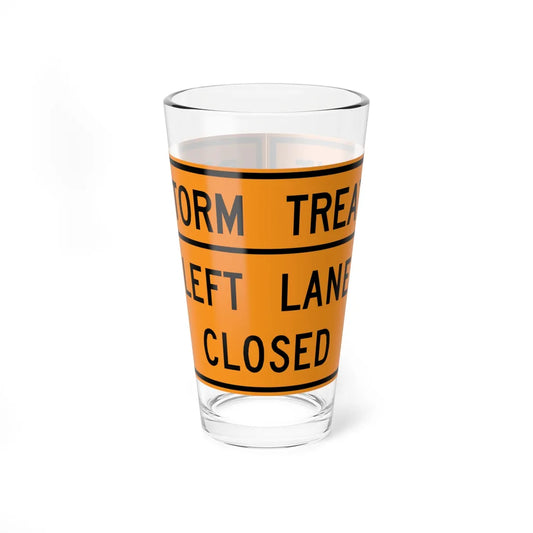 MUTCD-VA TW20-V8-L (Virginia) (Road Sign) Pint Glass 16oz 16oz - Go Mug Yourself