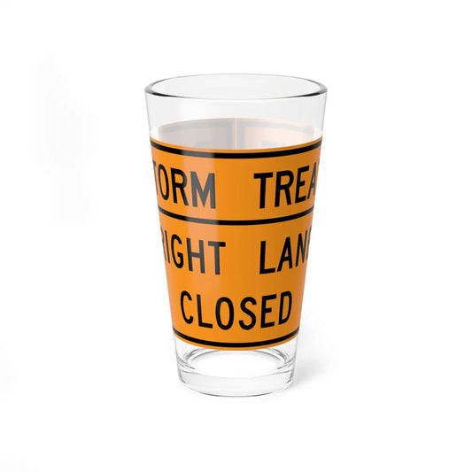 MUTCD-VA TW20-V8-R (Virginia) (Road Sign) Pint Glass 16oz 16oz - Go Mug Yourself