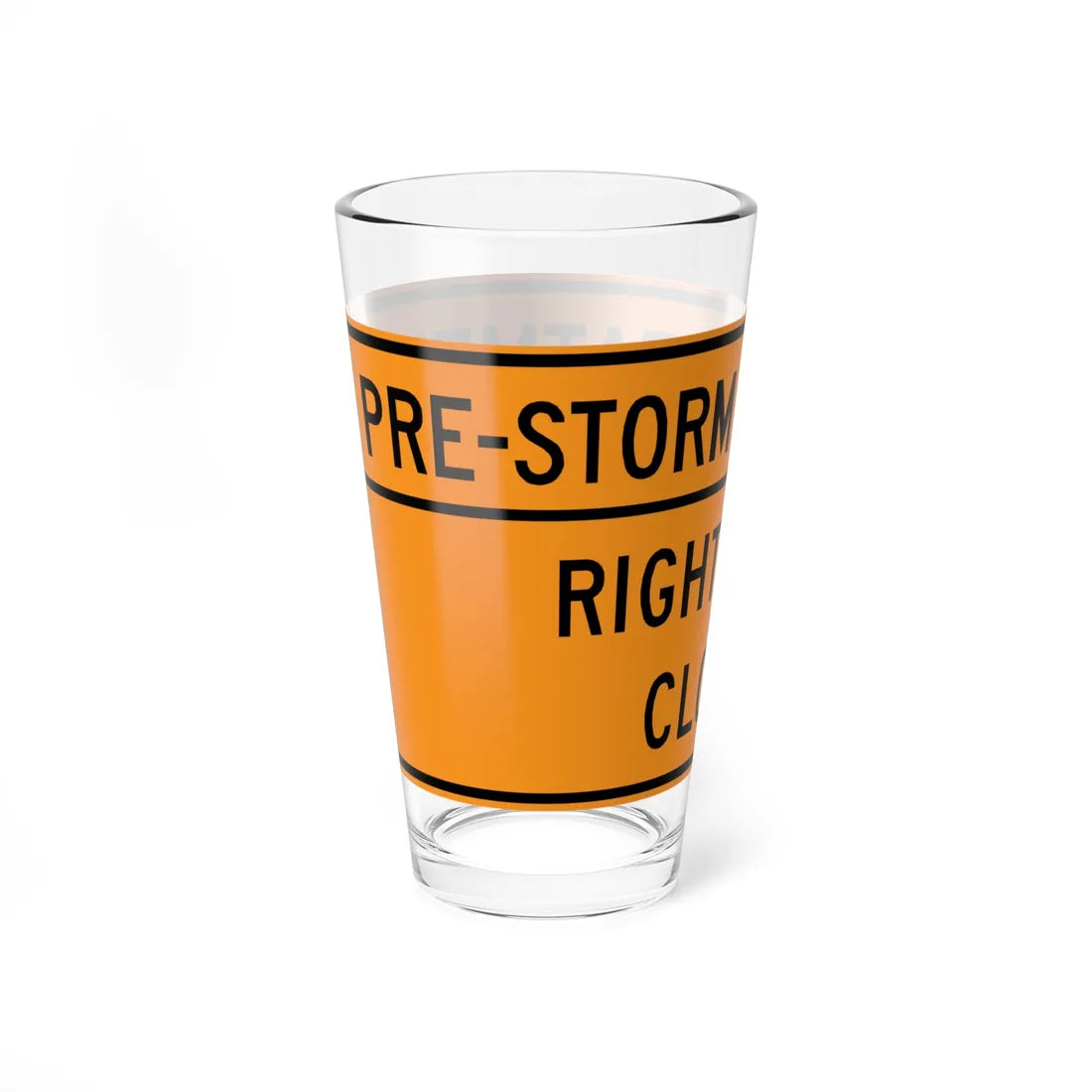 MUTCD-VA TW20-V8-R (Virginia) (Road Sign) Pint Glass 16oz - Go Mug Yourself