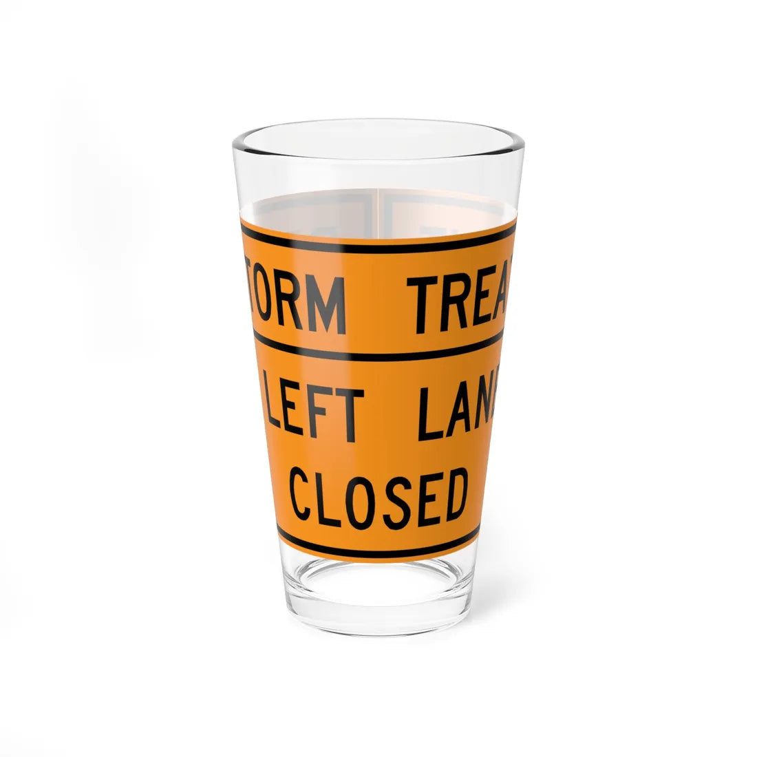 MUTCD-VA TW20-V8a-L (Virginia) (Road Sign) Pint Glass 16oz 16oz - Go Mug Yourself