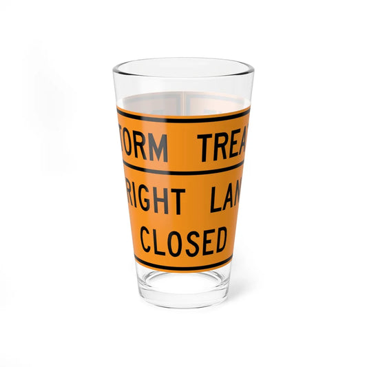 MUTCD-VA TW20-V8a-R (Virginia) (Road Sign) Pint Glass 16oz 16oz - Go Mug Yourself