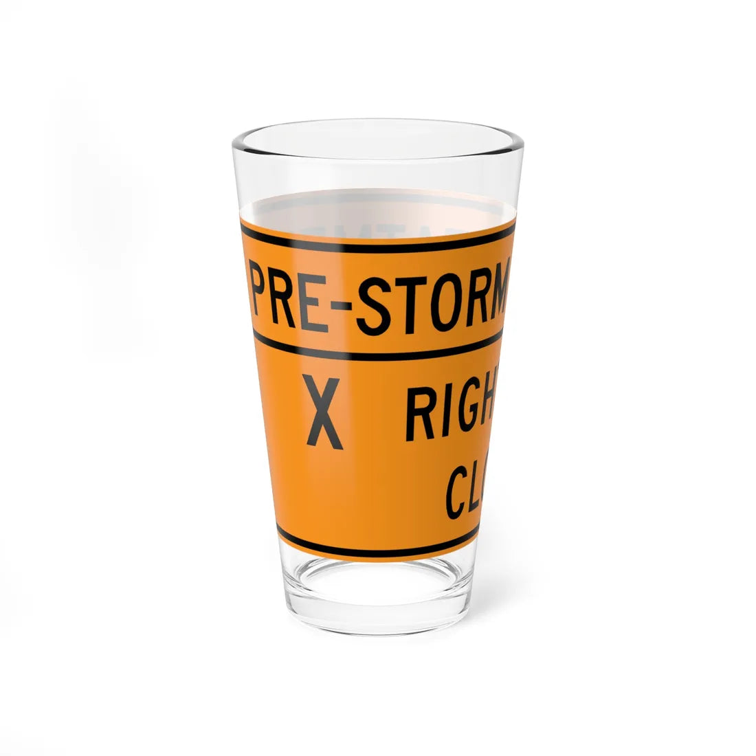 MUTCD-VA TW20-V8a-R (Virginia) (Road Sign) Pint Glass 16oz - Go Mug Yourself
