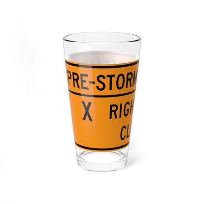 MUTCD-VA TW20-V8a-R (Virginia) (Road Sign) Pint Glass 16oz - Go Mug Yourself