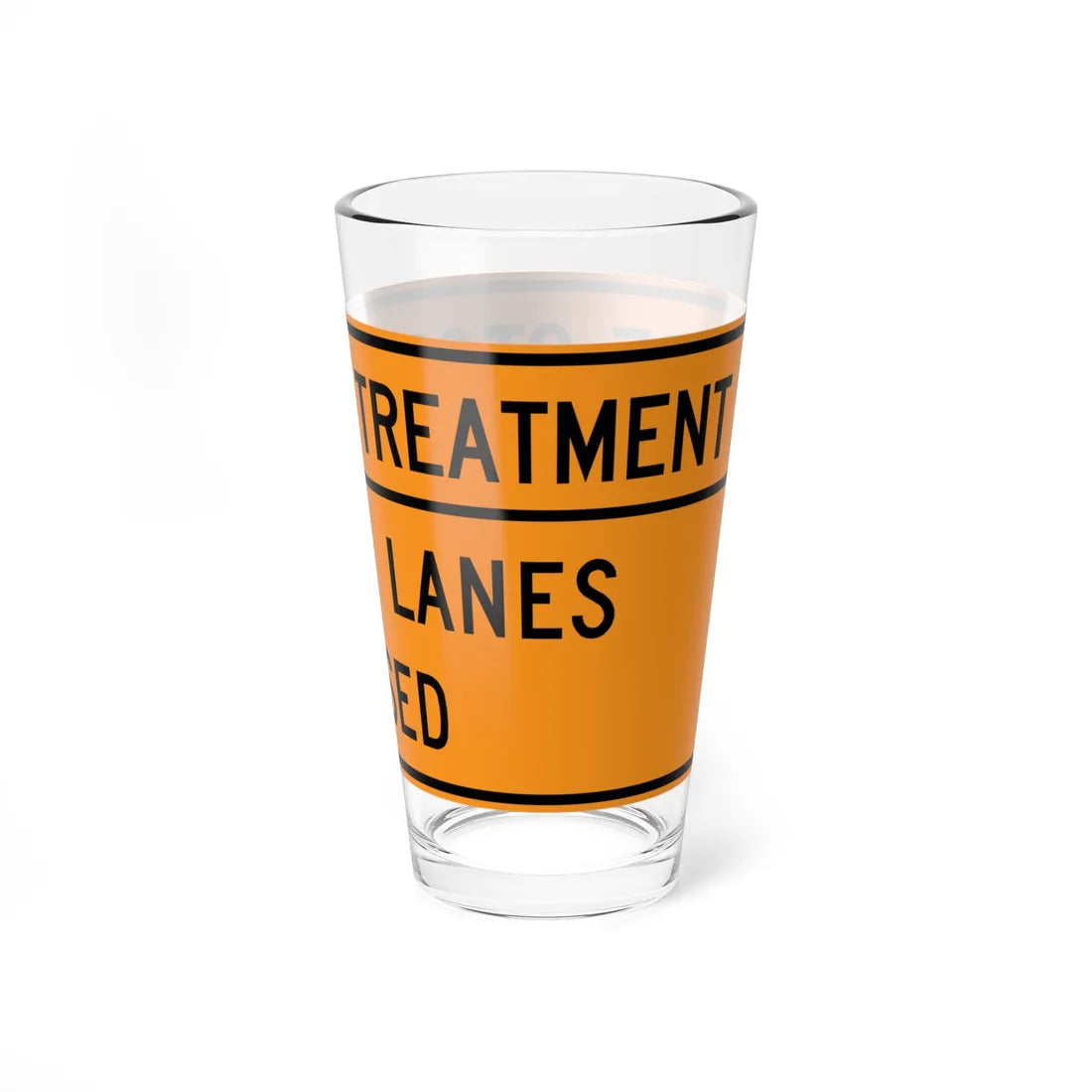 MUTCD-VA TW20-V8a-R (Virginia) (Road Sign) Pint Glass 16oz - Go Mug Yourself