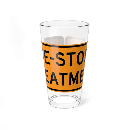 MUTCD-VA TW20-V9 (Virginia) (Road Sign) Pint Glass 16oz 16oz - Go Mug Yourself