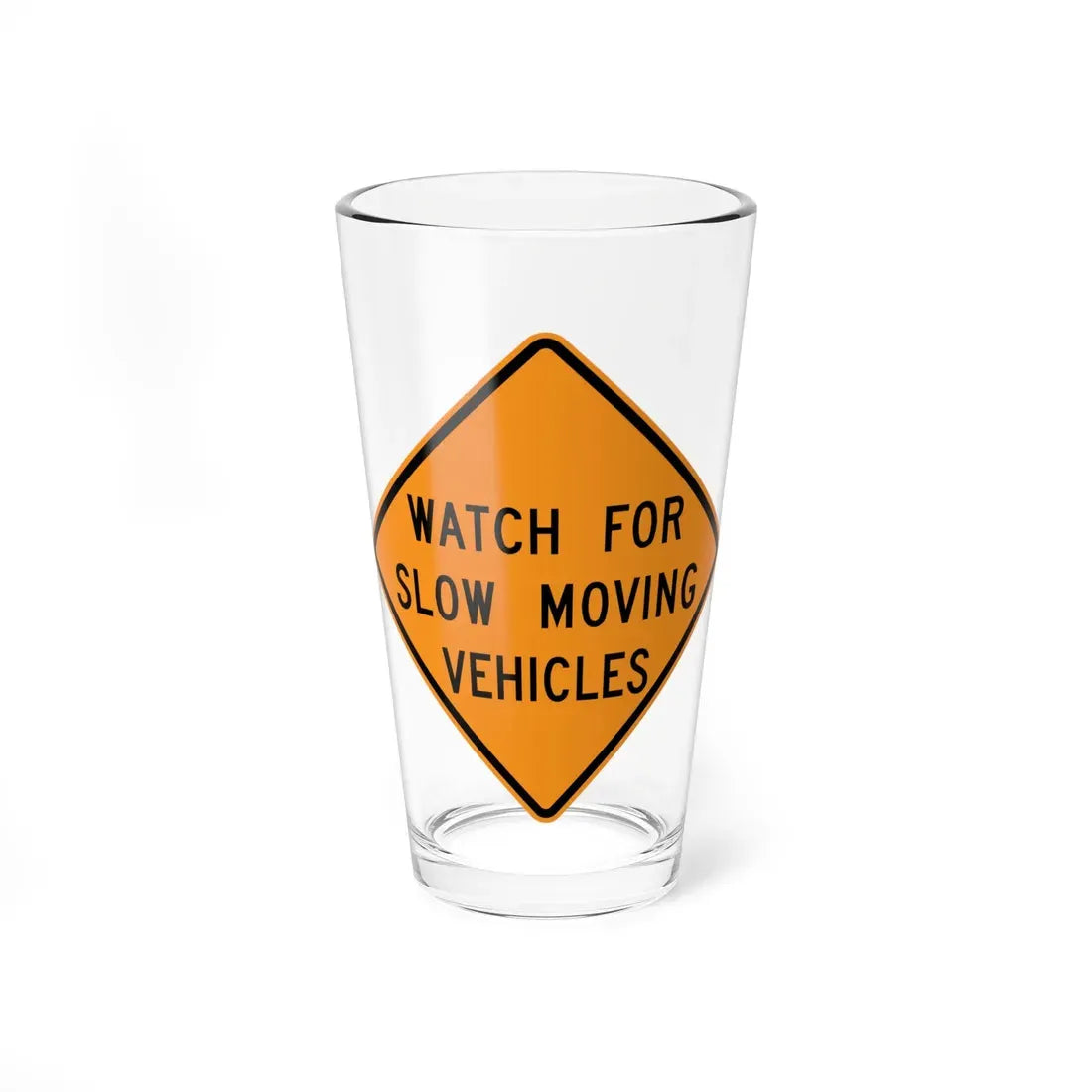 MUTCD-VA TW21-V1 (Virginia) (Road Sign) Pint Glass 16oz 16oz - Go Mug Yourself