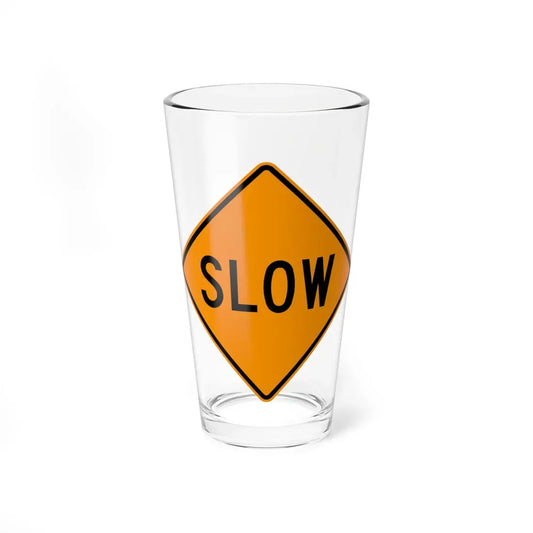 MUTCD-VA TW21-V10 (Virginia) (Road Sign) Pint Glass 16oz 16oz - Go Mug Yourself