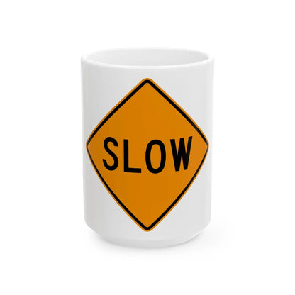 MUTCD-VA TW21-V10 (Virginia) (Road Sign) White Coffee Mug 15oz - Go Mug Yourself