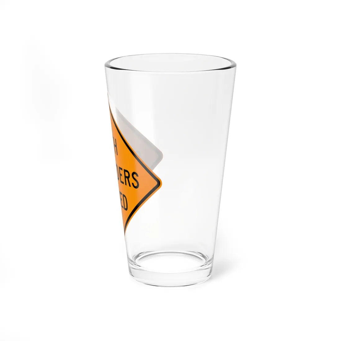 MUTCD-VA TW21-V11 (Virginia) (Road Sign) Pint Glass 16oz - Go Mug Yourself