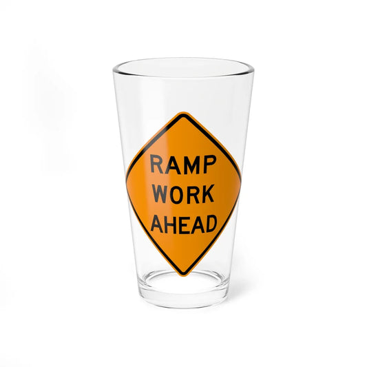 MUTCD-VA TW21-V16 (Virginia) (Road Sign) Pint Glass 16oz 16oz - Go Mug Yourself