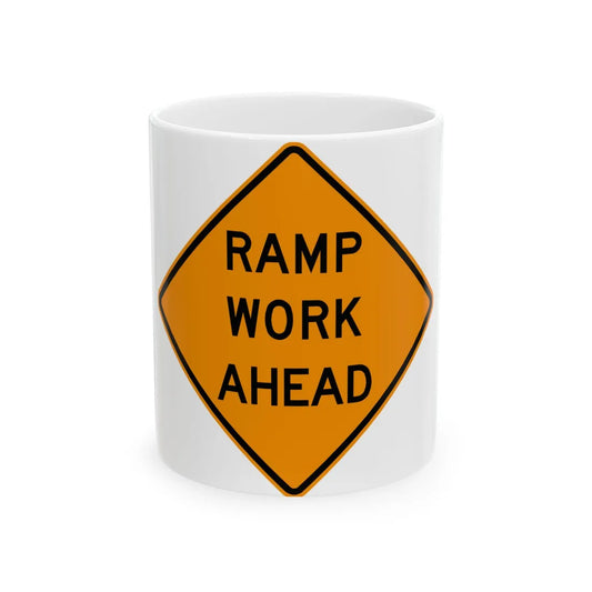 MUTCD-VA TW21-V16 (Virginia) (Road Sign) White Coffee Mug 11oz - Go Mug Yourself