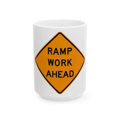MUTCD-VA TW21-V16 (Virginia) (Road Sign) White Coffee Mug 15oz - Go Mug Yourself