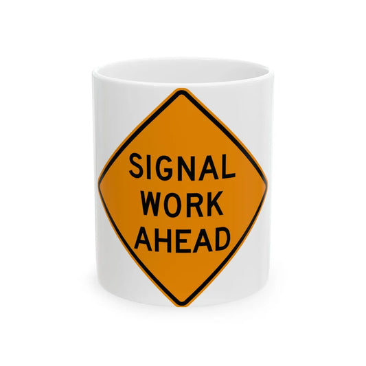 MUTCD-VA TW21-V17 (Virginia) (Road Sign) White Coffee Mug 11oz - Go Mug Yourself