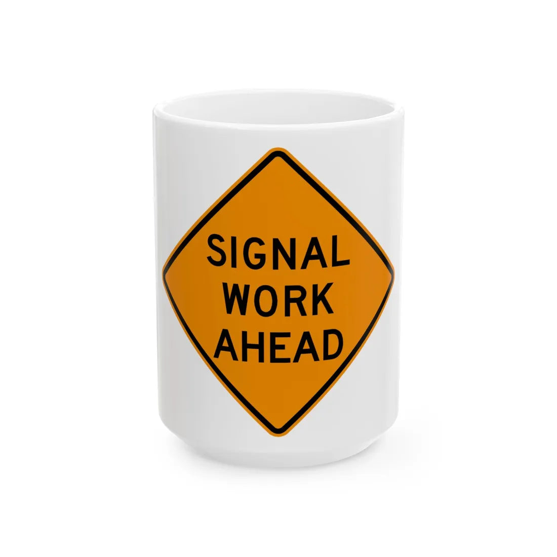 MUTCD-VA TW21-V17 (Virginia) (Road Sign) White Coffee Mug 15oz - Go Mug Yourself