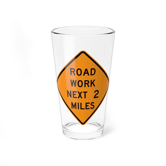 MUTCD-VA TW21-V2 (Virginia) (Road Sign) Pint Glass 16oz 16oz - Go Mug Yourself