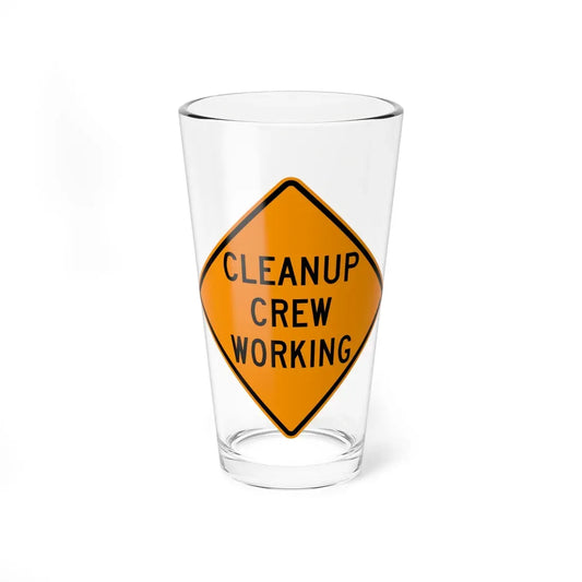 MUTCD-VA TW21-V6 (Virginia) (Road Sign) Pint Glass 16oz 16oz - Go Mug Yourself