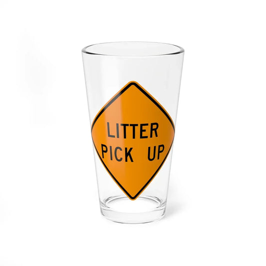 MUTCD-VA TW21-V7 (Virginia) (Road Sign) Pint Glass 16oz 16oz - Go Mug Yourself