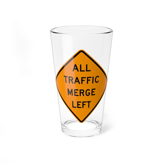 MUTCD-VA TW21-V9-L (Virginia) (Road Sign) Pint Glass 16oz 16oz - Go Mug Yourself