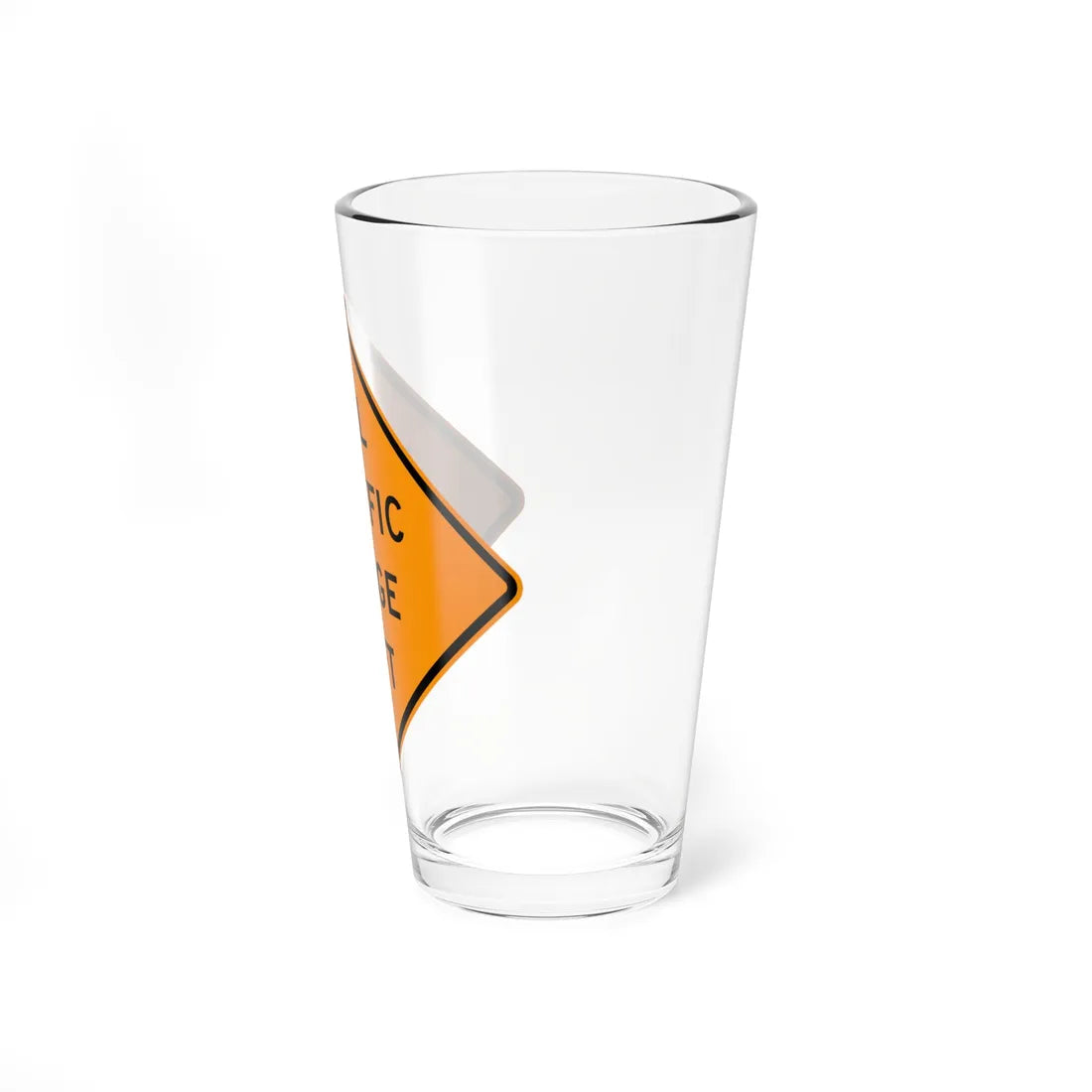 MUTCD-VA TW21-V9-L (Virginia) (Road Sign) Pint Glass 16oz - Go Mug Yourself