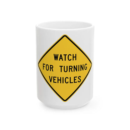 MUTCD-VA W11-V3 (Virginia) (Road Sign) White Coffee Mug 15oz - Go Mug Yourself