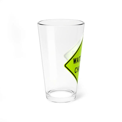 MUTCD-VA W15-V1 (Virginia) (Road Sign) Pint Glass 16oz - Go Mug Yourself