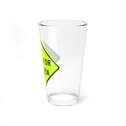 MUTCD-VA W15-V1 (Virginia) (Road Sign) Pint Glass 16oz - Go Mug Yourself
