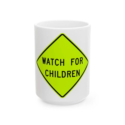 MUTCD-VA W15-V1 (Virginia) (Road Sign) White Coffee Mug 15oz - Go Mug Yourself