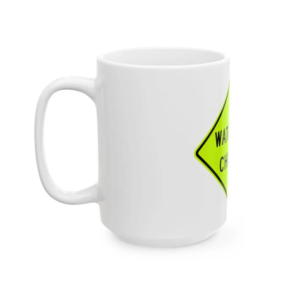 MUTCD-VA W15-V1 (Virginia) (Road Sign) White Coffee Mug - Go Mug Yourself
