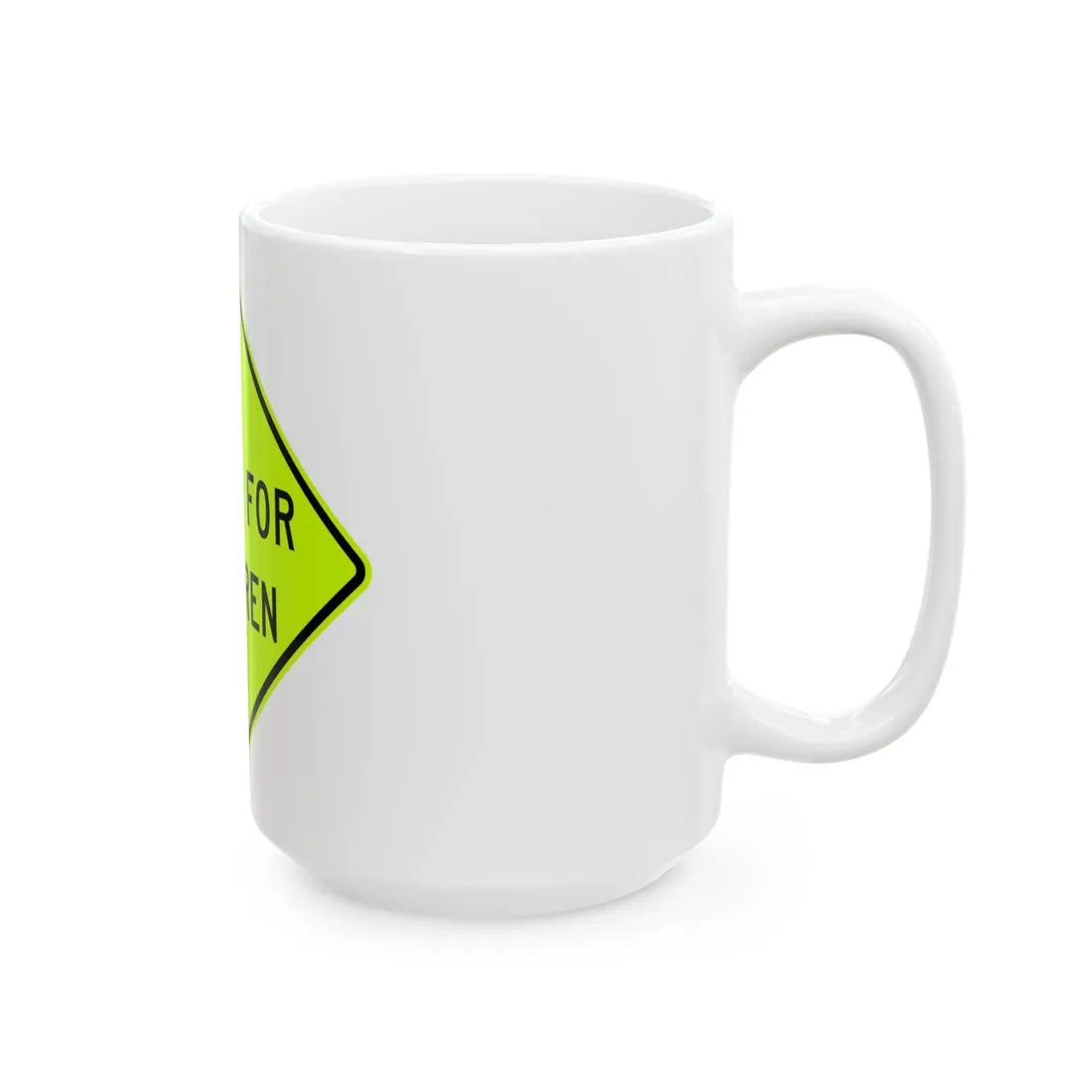 MUTCD-VA W15-V1 (Virginia) (Road Sign) White Coffee Mug - Go Mug Yourself