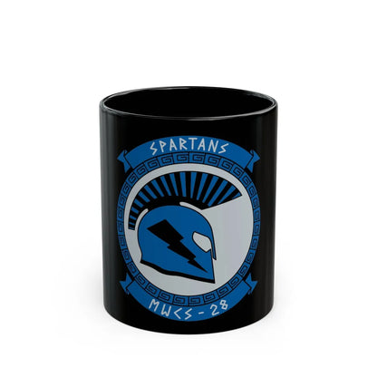 MWCS 28 Spartans (USMC) Black Coffee Mug-11oz-Go Mug Yourself