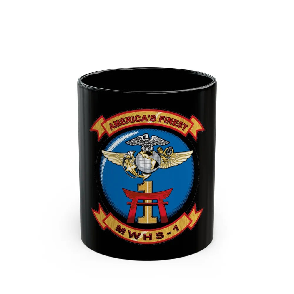 MWHS 1 (USMC) Black Coffee Mug-11oz-Go Mug Yourself