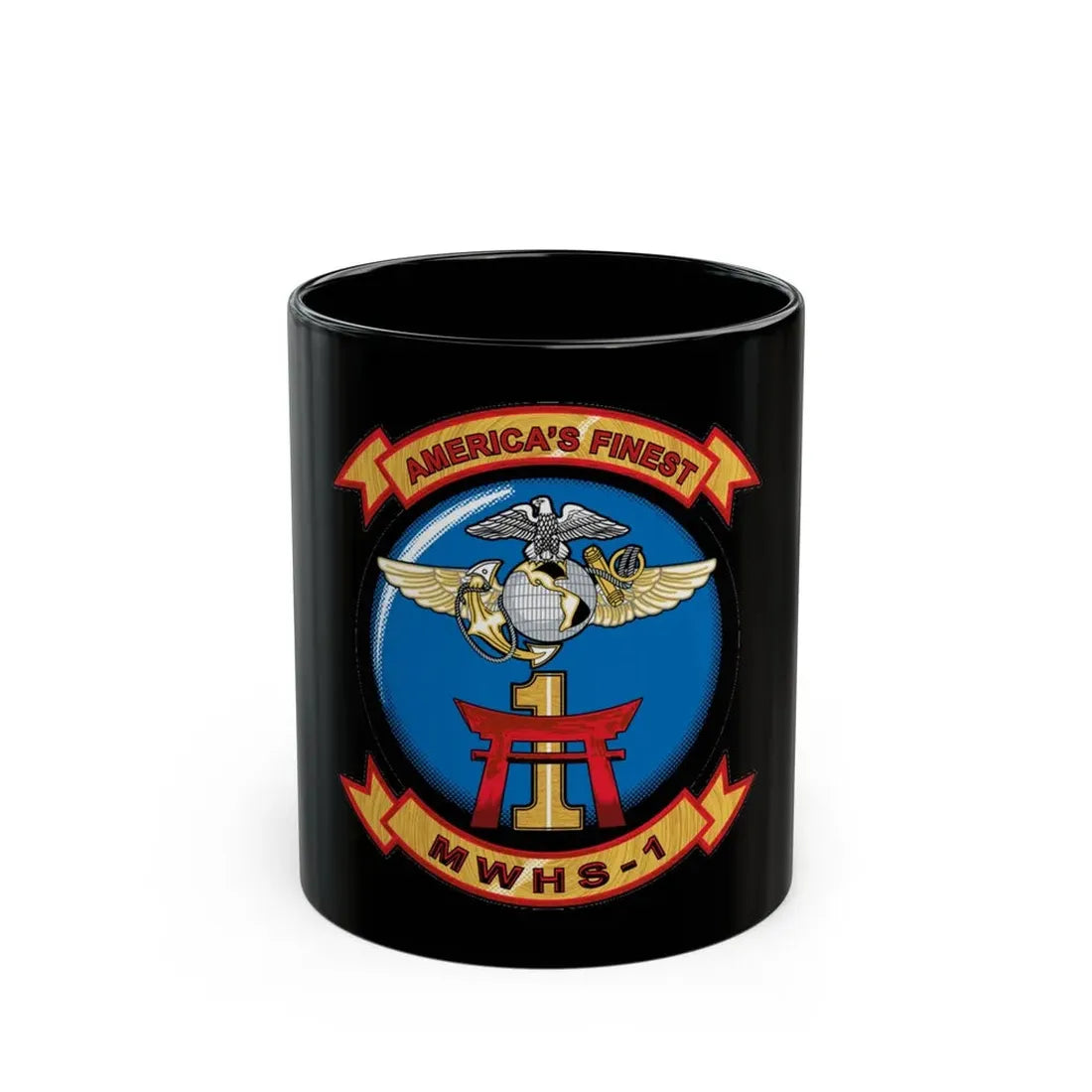 MWHS 1 (USMC) Black Coffee Mug 11oz - Go Mug Yourself
