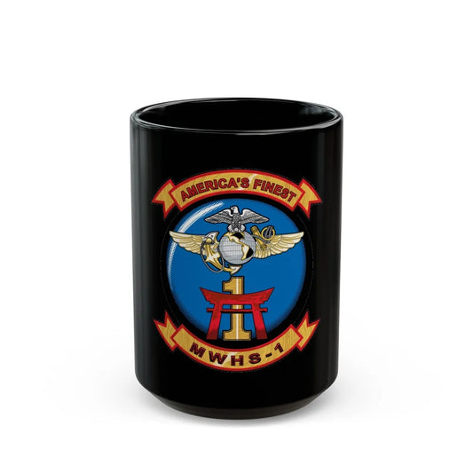 MWHS 1 (USMC) Black Coffee Mug-15oz-Go Mug Yourself