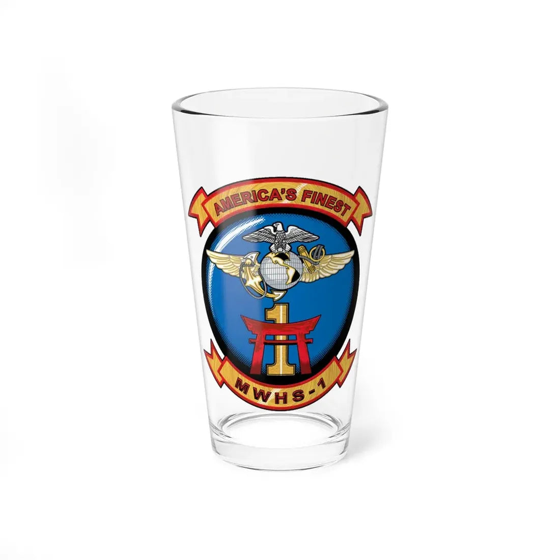 MWHS 1 (USMC) Pint Glass 16oz 16oz - Go Mug Yourself