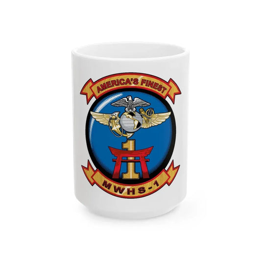 MWHS 1 (USMC) White Coffee Mug 15oz - Go Mug Yourself